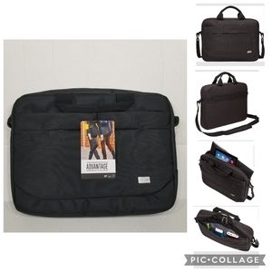 New! Case Logic 3203986 Advantage 14 Black Tablet Laptop Shoulder Messenger Bag